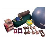 Complete Home Fitness Set with Dumbbells, Exercise Ball, and DVDs
