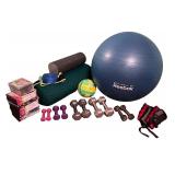 Complete Home Fitness Set with Dumbbells, Exercise Ball, and DVDs