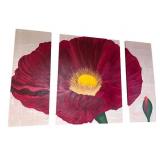 3-Piece Red Poppy Flower Canvas Wall Art Set