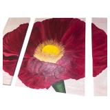 3-Piece Red Poppy Flower Canvas Wall Art Set