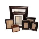 Assorted Set of 9 Picture Frames in Dark Wood Finish
