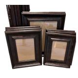 Assorted Set of 9 Picture Frames in Dark Wood Finish