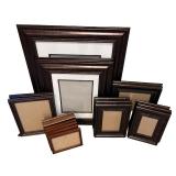 Assorted Set of 9 Picture Frames in Dark Wood Finish