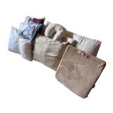 Assorted Bed and Decorative Pillows with Cushion and Neck Pillow