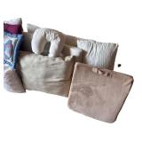 Assorted Bed and Decorative Pillows with Cushion and Neck Pillow