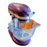 Purple KitchenAid Artisan Stand Mixer with Attachments, Baking Pans, and Bowls