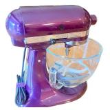 Purple KitchenAid Artisan Stand Mixer with Attachments, Baking Pans, and Bowls