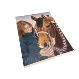 Original Artwork of Girl with Horse Portrait on Canvas