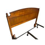 Wooden Headboard with Metal Bed Frame on Casters