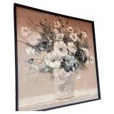 Framed Floral Still Life Painting in Neutral Tones