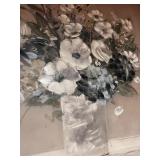 Framed Floral Still Life Painting in Neutral Tones