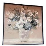 Framed Floral Still Life Painting in Neutral Tones