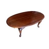 Oval Wood Coffee Table with Queen Anne Legs