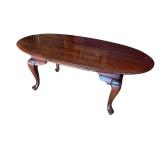 Oval Wood Coffee Table with Queen Anne Legs
