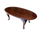 Oval Wood Coffee Table with Queen Anne Legs