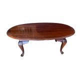 Oval Wood Coffee Table with Queen Anne Legs
