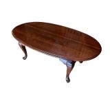 Oval Wood Coffee Table with Queen Anne Legs