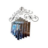 Decorative Wall Mirror with Ornate Metal Scrollwork Frame