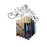 Decorative Wall Mirror with Ornate Metal Scrollwork Frame