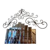 Decorative Wall Mirror with Ornate Metal Scrollwork Frame