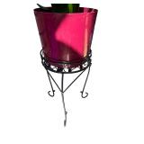 Snake Plant in Red Pot with Decorative Metal Stand