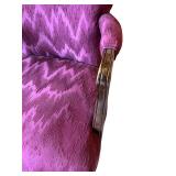 Pair of Vintage Maroon Upholstered Armchairs with Wood Frame