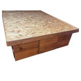 Full Size Wooden Storage Bed Platform with Drawers