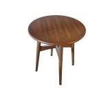 Round Mid-Century Modern Wooden Side Table