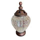 Decorative Glass Apothecary Jar with Bronze Finish Lid