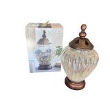 Decorative Glass Apothecary Jar with Bronze Finish Lid