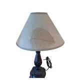 Pair of Decorative Table Lamps with Leaf Motif Shades