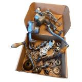 Collection of Vintage Metal Meat Grinders and Parts