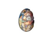 Pair of Framed Hand Painted Eggs with Bird and Floral Designs