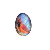 Pair of Framed Hand Painted Eggs with Bird and Floral Designs