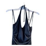 City Studio Black Halter Evening Dress with Sparkle Detail, Size Small