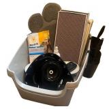 Pet Care Kit with Bowls, Scratcher, Filters, and Accessories