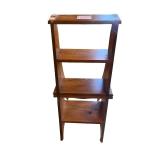 Vintage Wooden Folding Library Chair and Step Ladder