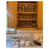 Kitchen Glassware and Mug Collection with Storage Jars