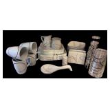 Corelle Coordinates Porcelain Dinnerware Set with Mugs, Plates, Pitchers, and Glasses