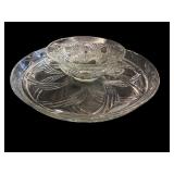 Collection of Vintage and Cut Glass Serving Pieces and Drinkware