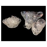 Collection of Vintage and Cut Glass Serving Pieces and Drinkware