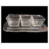 Collection of Vintage and Cut Glass Serving Pieces and Drinkware