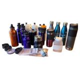 Lot of Assorted Reusable Bottles and Tumblers - Contigo, Thermos, S