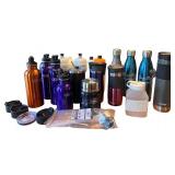 Lot of Assorted Reusable Bottles and Tumblers - Contigo, Thermos, S