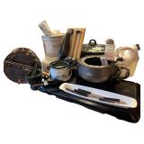 Kitchen Appliance and Utensil Collection with Electric Fondue Set and Food Processor