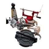 Kitchen Tool Collection with Tortilla Press, Graters, Slicer, and Juicer
