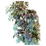 Pair of Artificial Potted Trees in Wicker Baskets