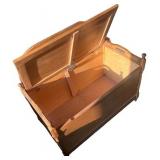 Wooden Storage Bench with Backrest and Lift-Top Lid