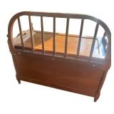 Wooden Storage Bench with Backrest and Lift-Top Lid