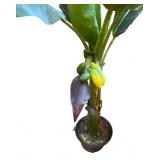 Artificial Banana Tree with Potted Base and Faux Fruit